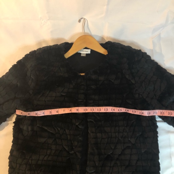 Calvin Klein Faux Black Fur Jacket! Size Medium! - Picture 5 of 6